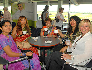 Ladies talking business over tea