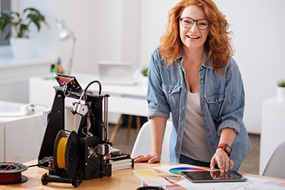 Female entrepreneur measuring her social impact